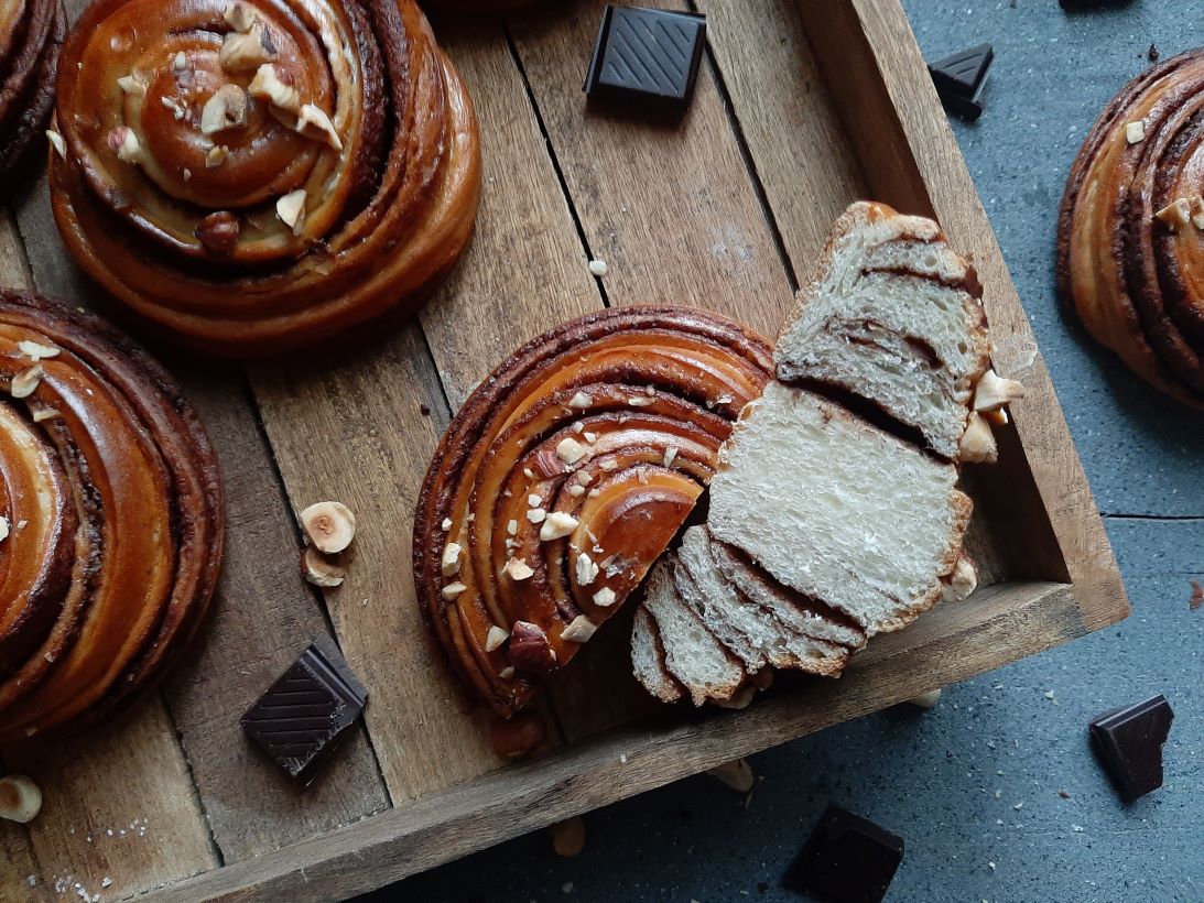 Girelle di pan brioche al cioccolato fondente Cake of Gina